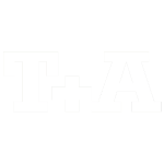 t+a logo white